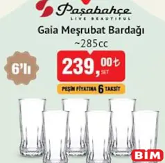PAŞABAHÇE GAİA 6'LI MEŞRUBAT BARDAĞI 285 CC